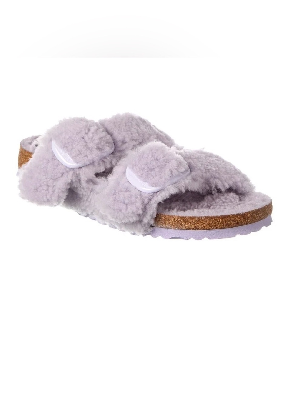 Birkenstock Arizona Big Buckle Teddy Rivet Logo Fur Animal Purple Faux size 40